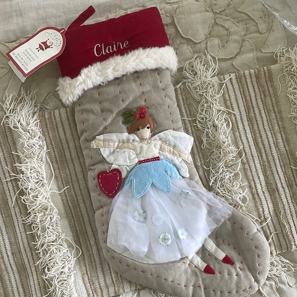 Pottery barn monogram Claire Christmas stocking - Picture 1 of 1